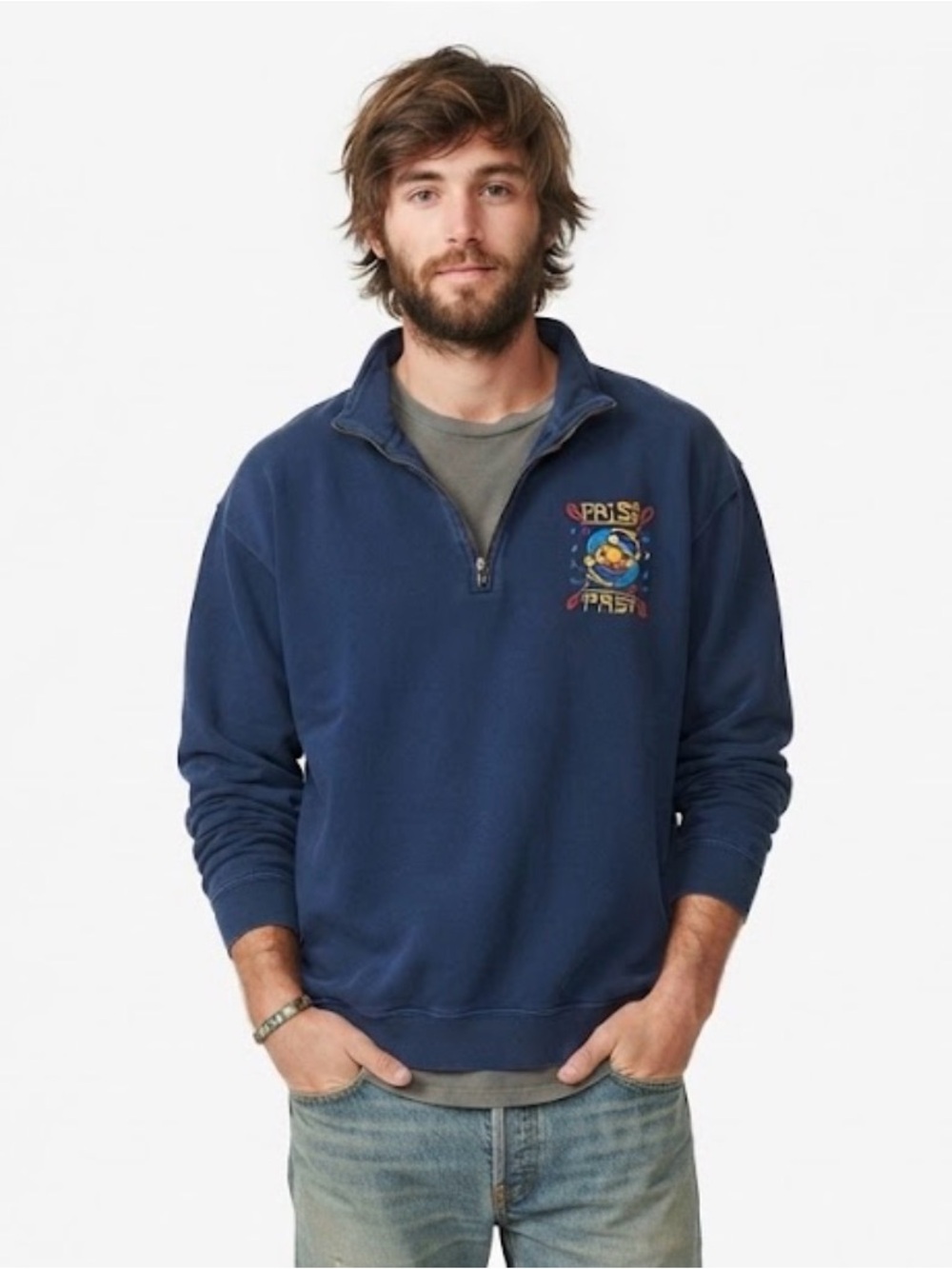 Official Phish Tour 2019 Comfort Colors Navy Quarter Zip Pullover Sweatshirt